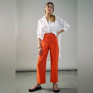 NWT Anthropologie Maeve Colette Cropped Linen Edition